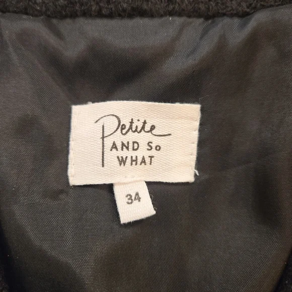 Petite And So What Wool Cotton Textured Tailored Fit & Flare Coat Size 34 Size 2